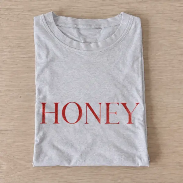 Honey serif lettering t shirt gray20honey.webp