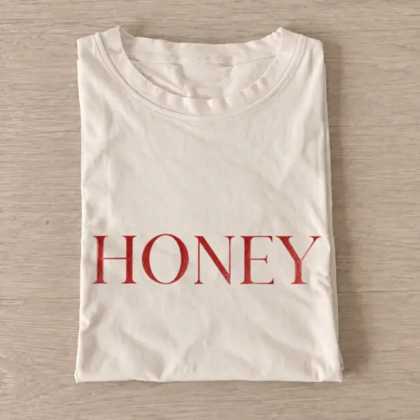 Honey serif lettering t shirt sand20honey.webp