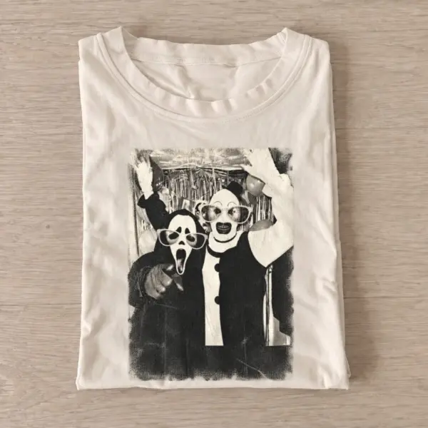 Horror costume selfie graphic t shirt sand20horror costume selfie.webp