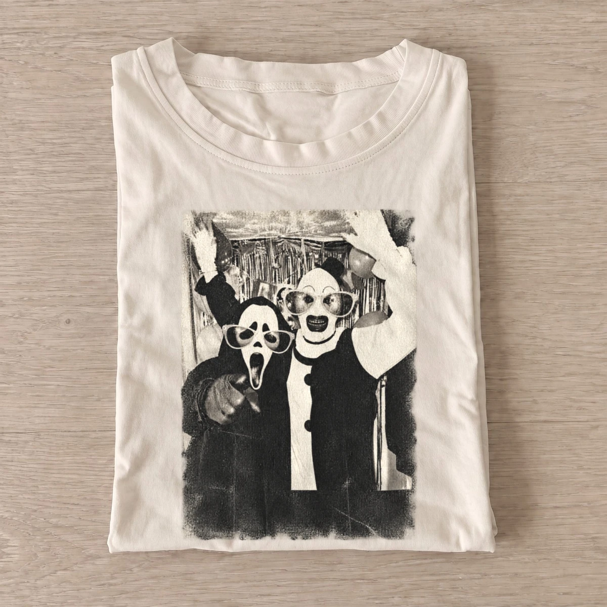 Horror costume selfie graphic t shirt sand20horror costume selfie.webp