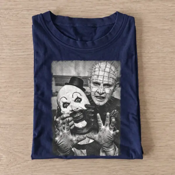 Horror duo selfie t shirt navy20horror duo selfie.webp