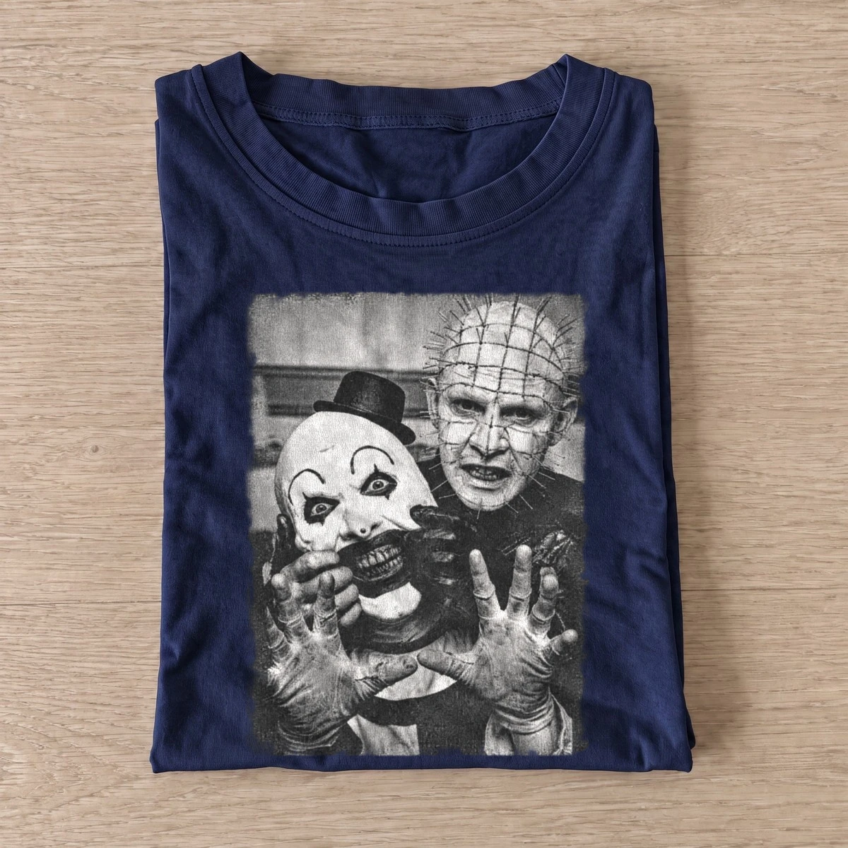 Horror duo selfie t shirt navy20horror duo selfie.webp