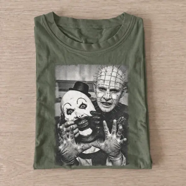 Horror duo selfie t shirt olive20horror duo selfie.webp