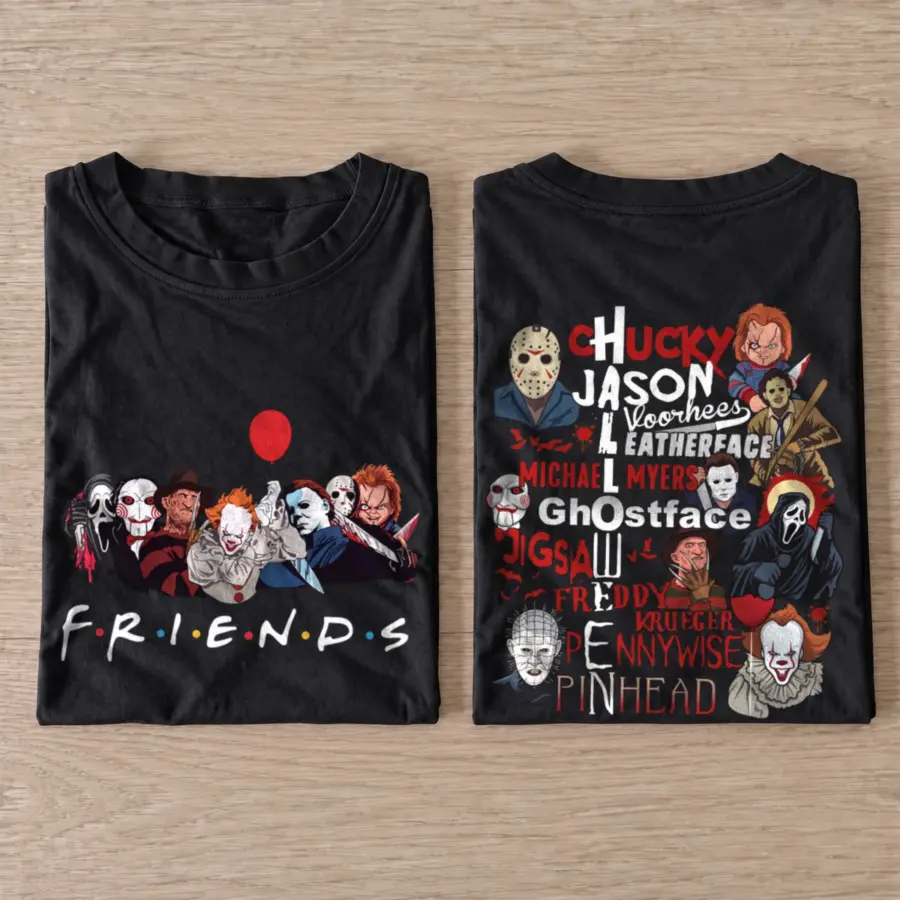 Horror Friends Halloween Graphic T-Shirt — graphic design