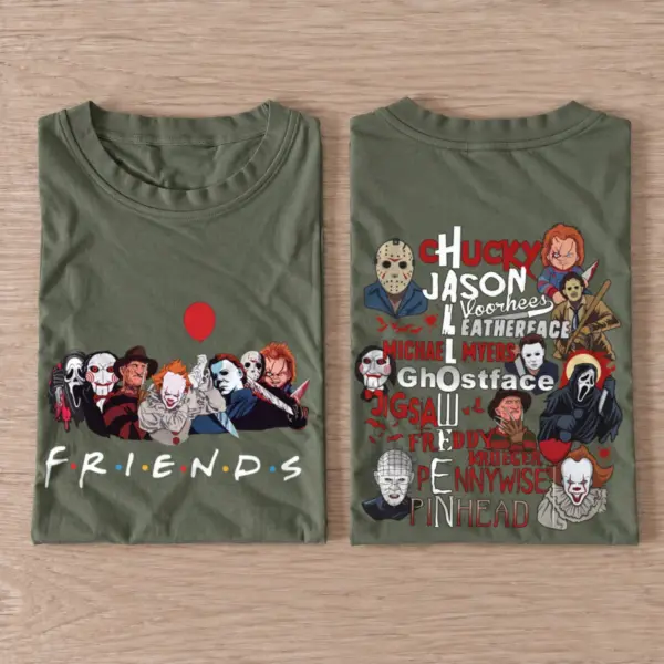 Horror friends t shirt olive20horror20friends.webp