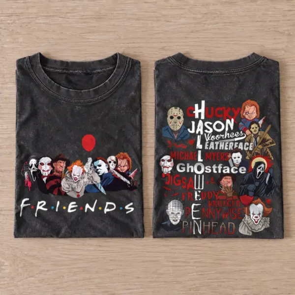 Horror friends vintage t shirt washed20black20horror20friends.webp