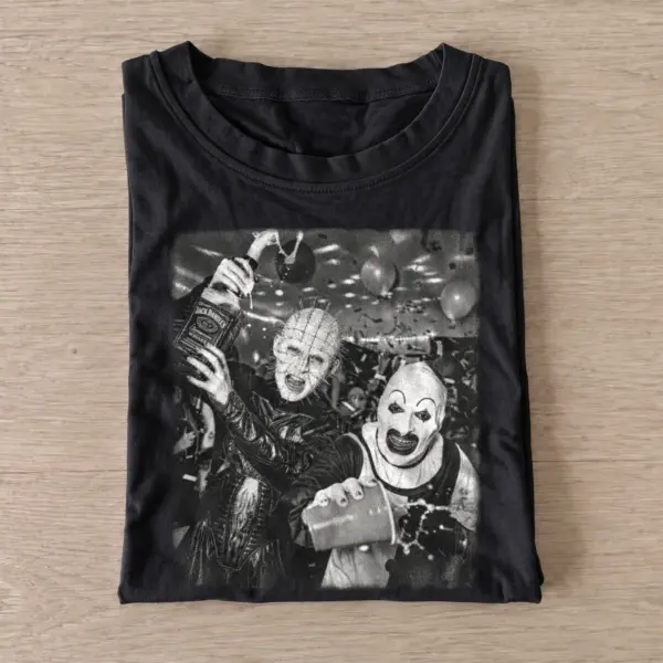 Horror party duo graphic t shirt black20horror party duo.webp