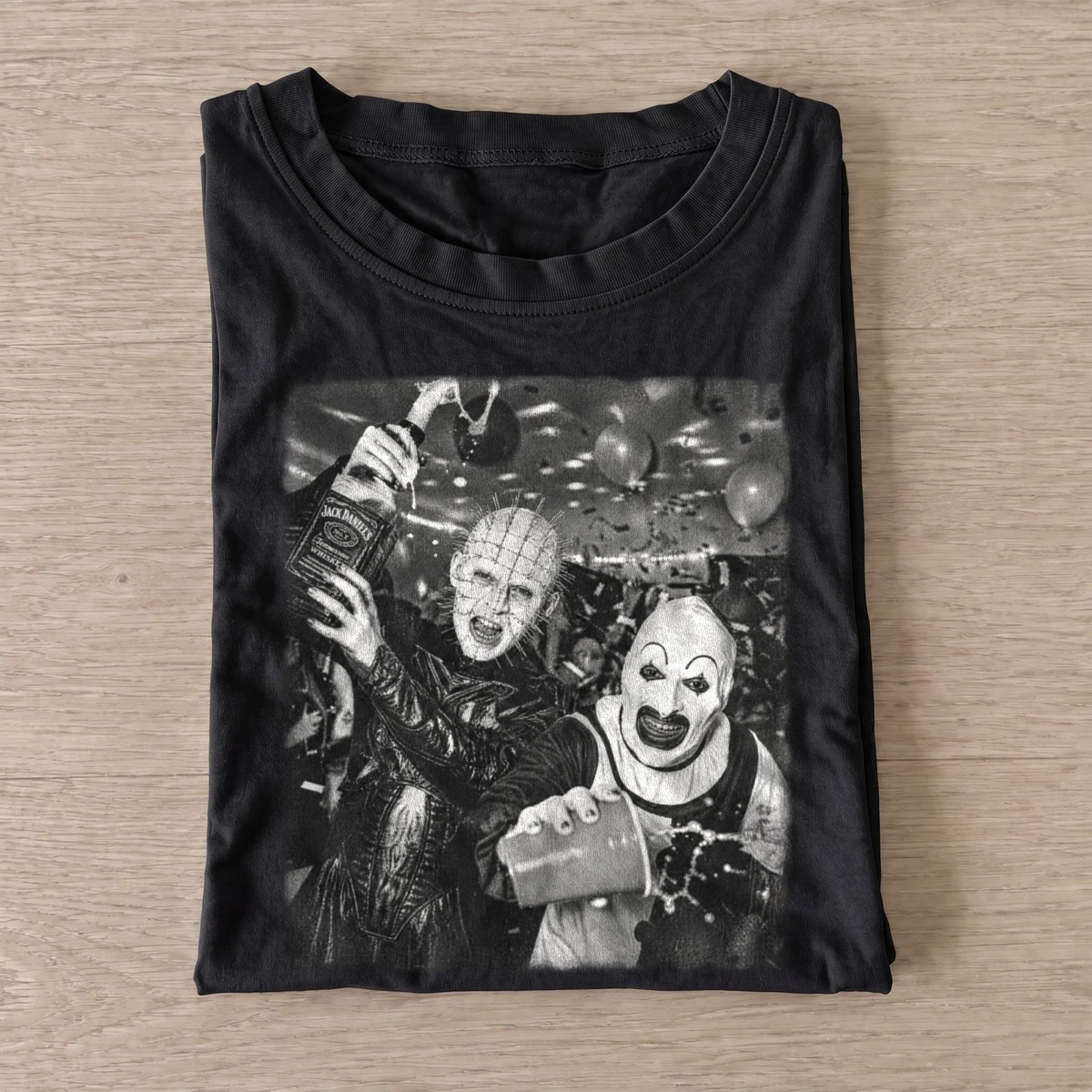 Horror party duo graphic t shirt black20horror party duo.webp