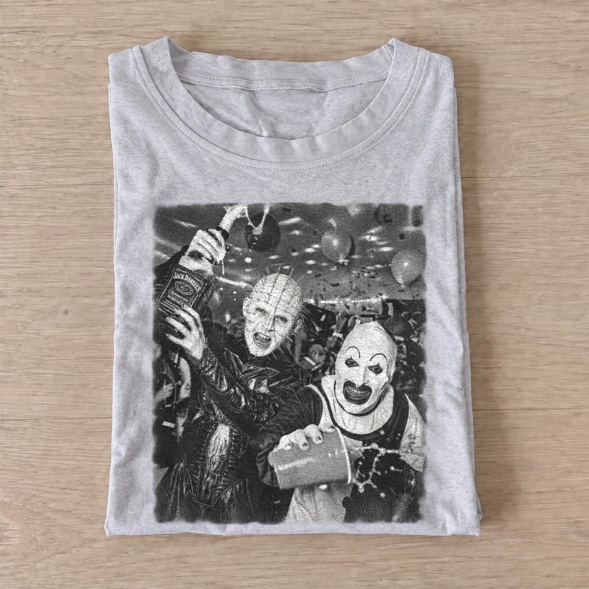 Horror party duo graphic t shirt gray20horror party duo.webp