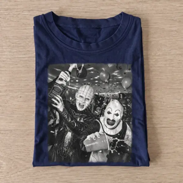 Horror party duo graphic t shirt navy20horror party duo.webp