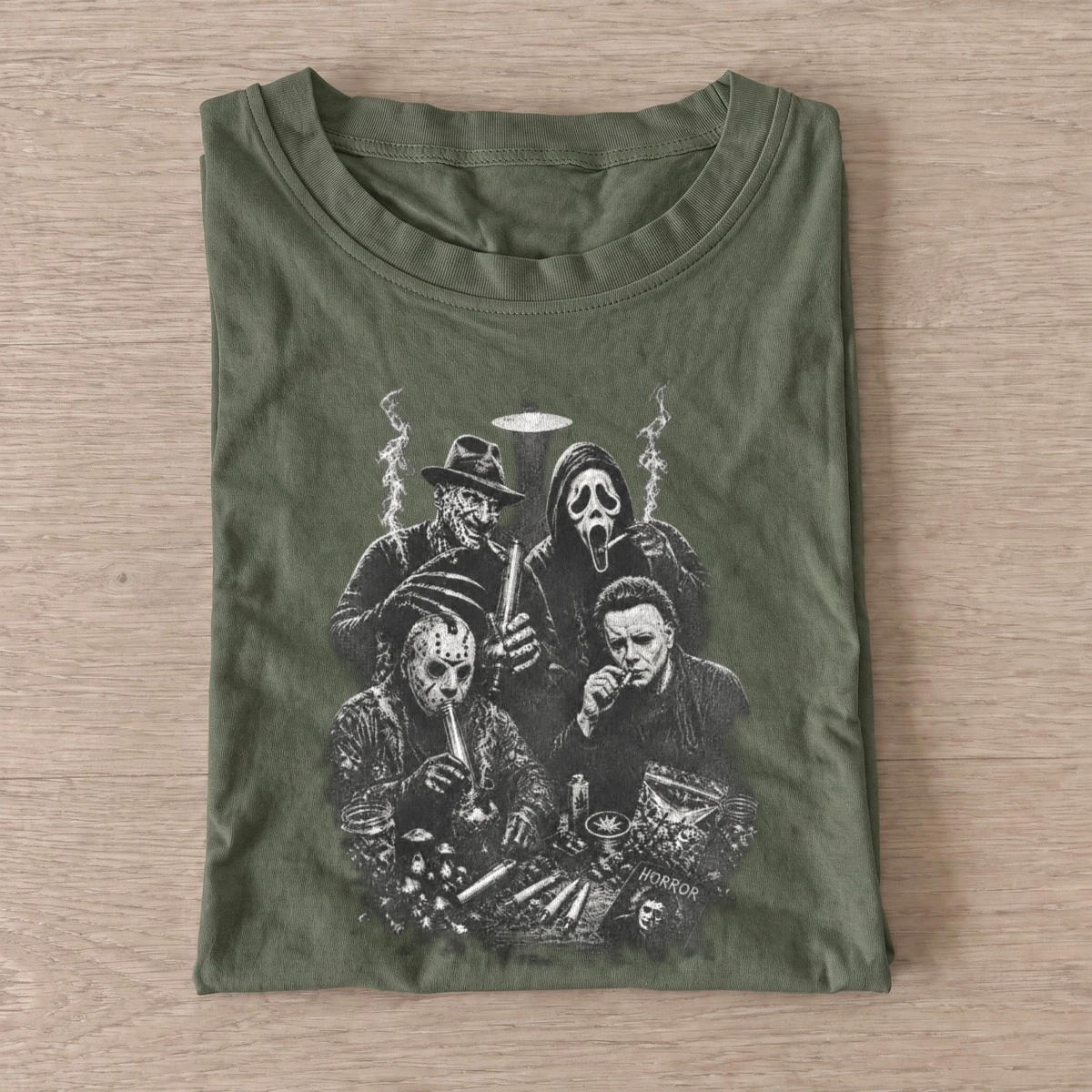 Horror villain gathering t shirt olive20horror villain gathering.webp