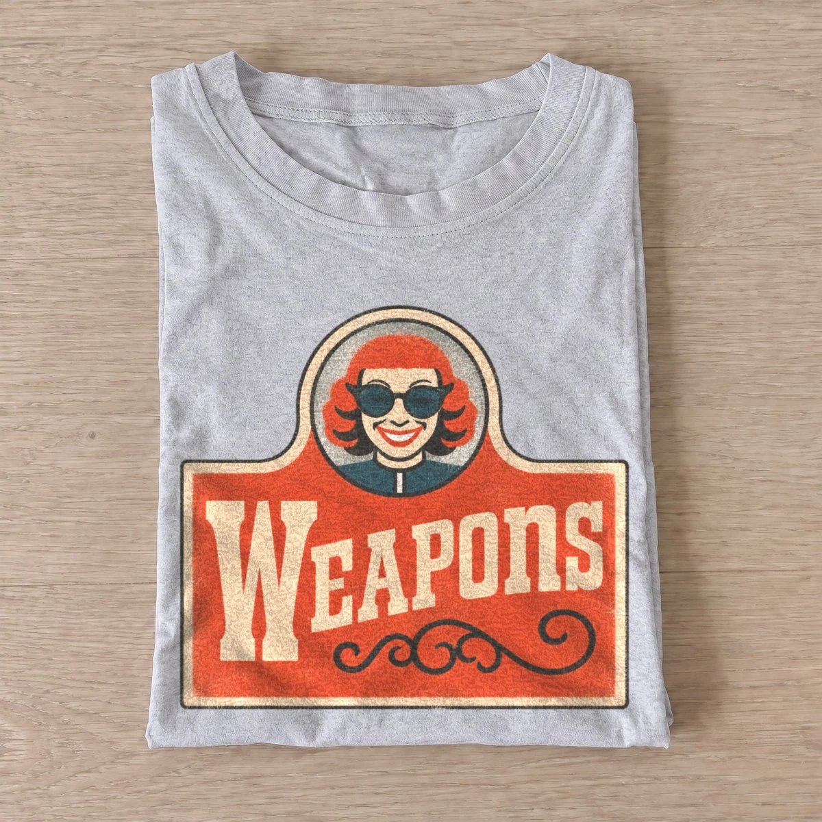 Horror woman weapons mascot t shirt gray20horror woman mascot.webp