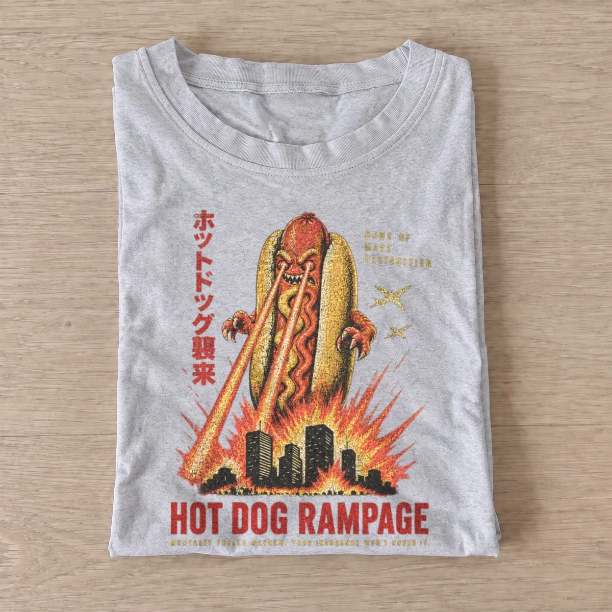 Hot dog rampage kaiju t shirt gray20hot dog rampage.webp