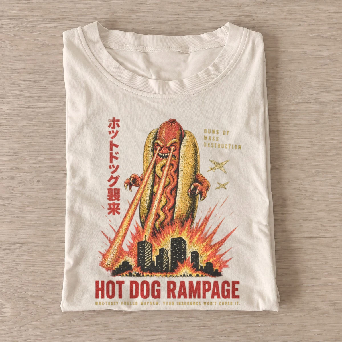 Hot dog rampage kaiju t shirt sand20hot dog rampage.webp