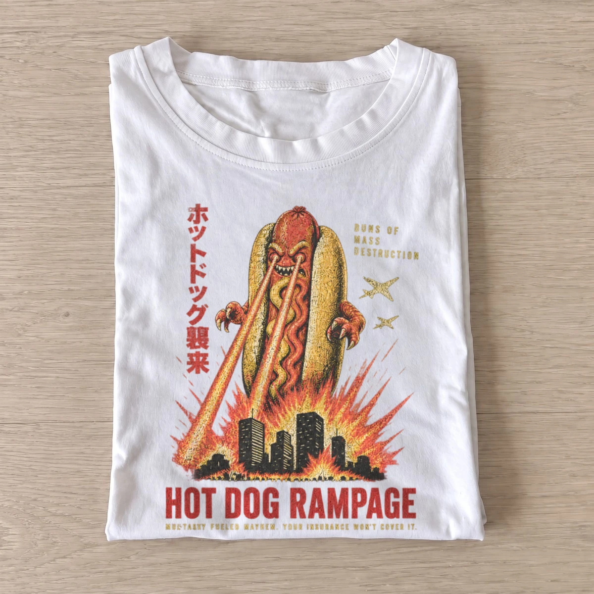 Hot dog rampage kaiju t shirt white20hot dog rampage.webp