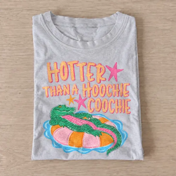 Hotter than a hoochie coochie alligator float t shirt gray20hot alligator float.webp