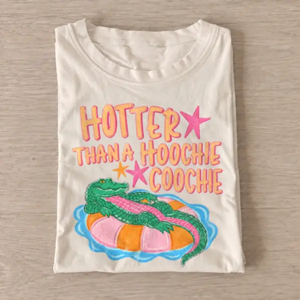 Hotter than a hoochie coochie alligator float t shirt sand20hot alligator float.webp