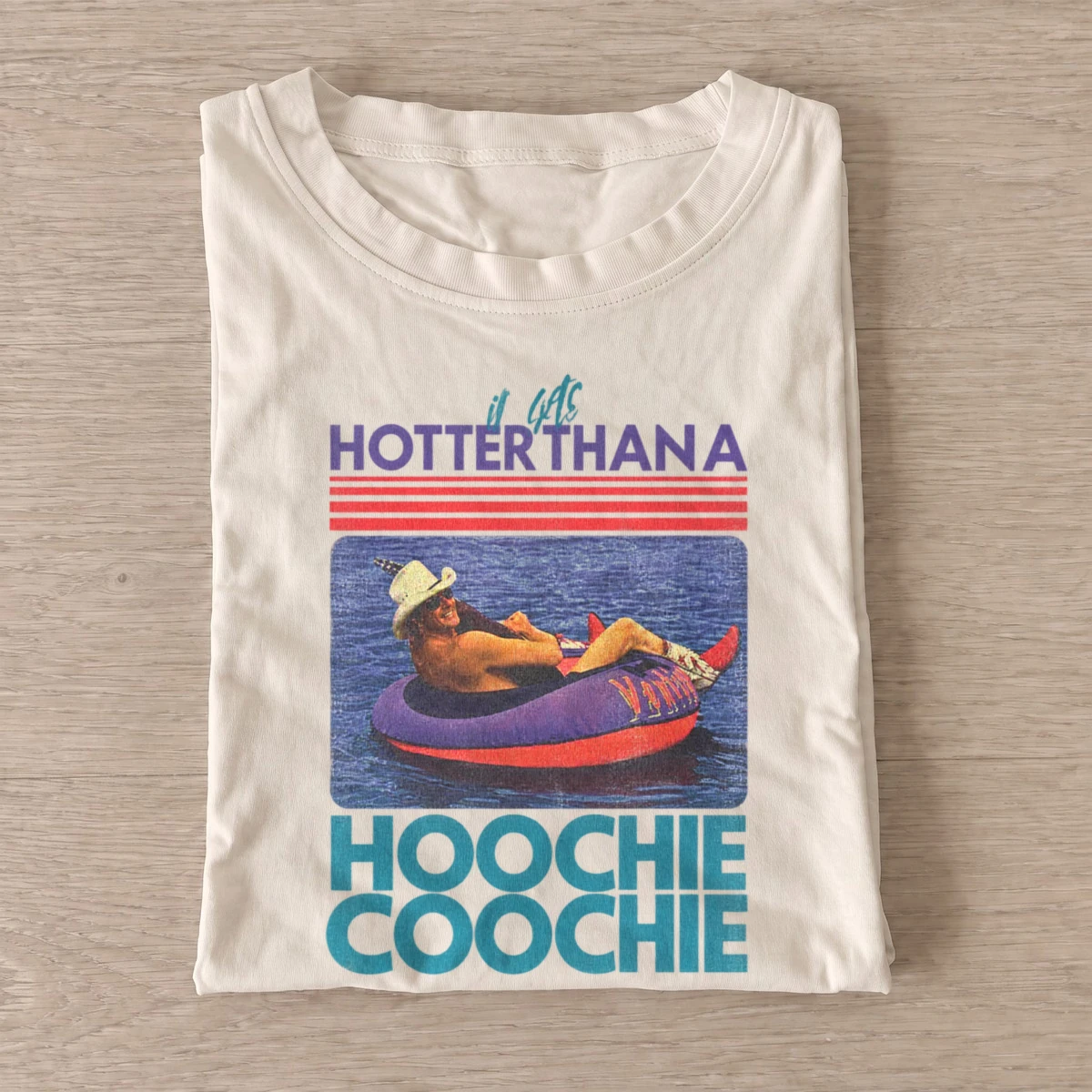 Hotter than a hoochie coochie river float t shirt sand20river float heat.webp