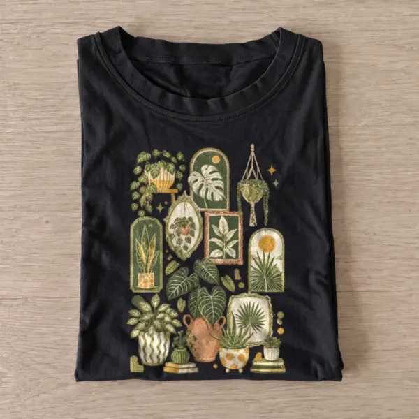 Houseplant collection botanical t shirt black20houseplant collection.webp