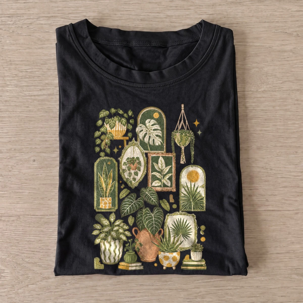 Houseplant collection botanical t shirt black20houseplant collection.webp