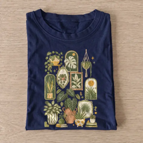 Houseplant collection botanical t shirt navy20houseplant collection.webp