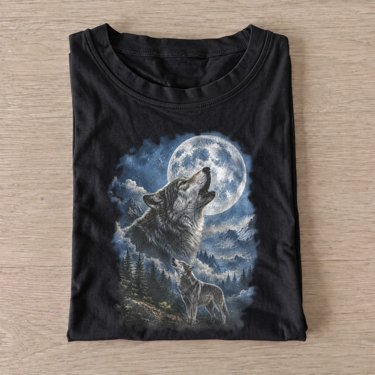 Howling moon wolf t shirt black20howling moon wolf.webp