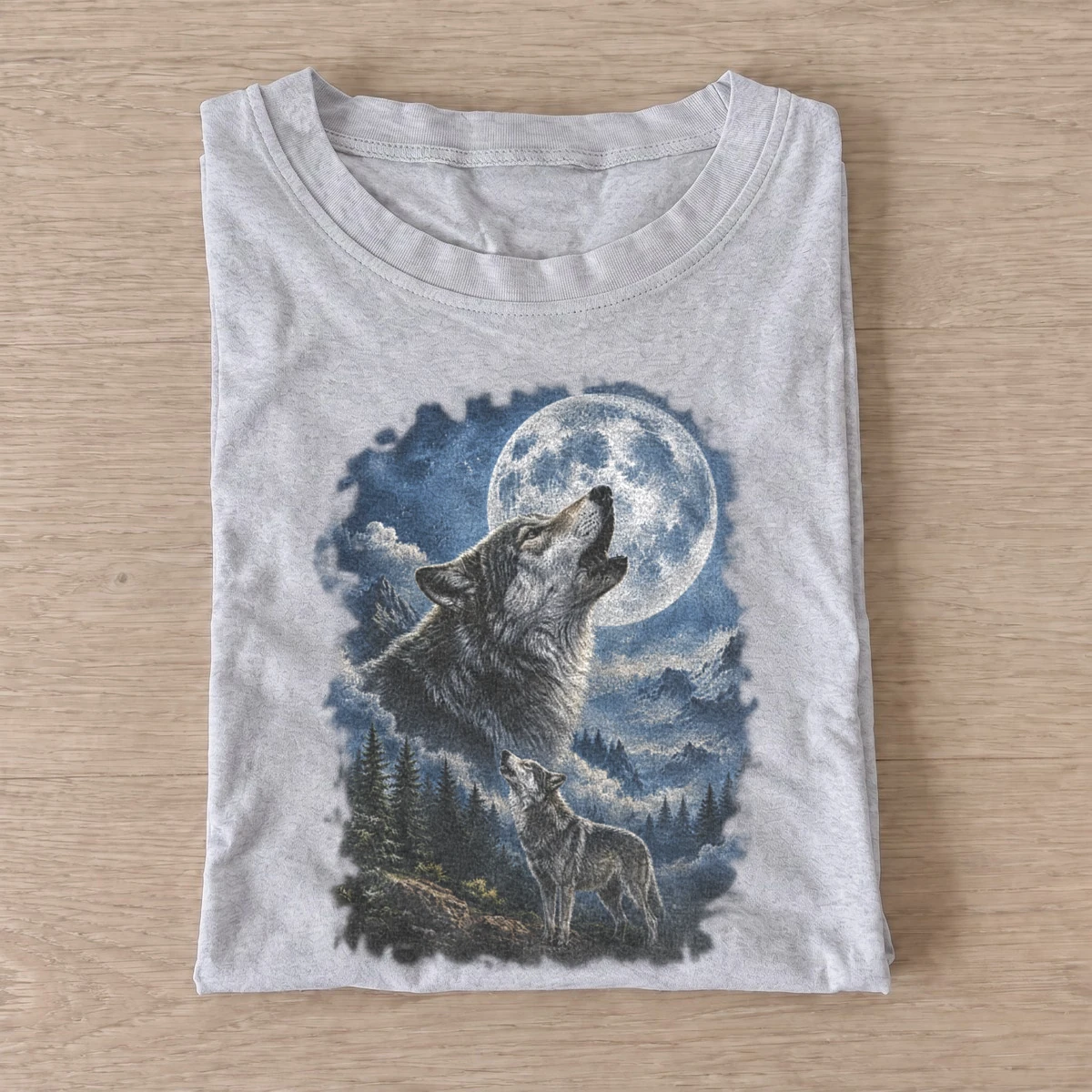 Howling moon wolf t shirt gray20howling moon wolf.webp
