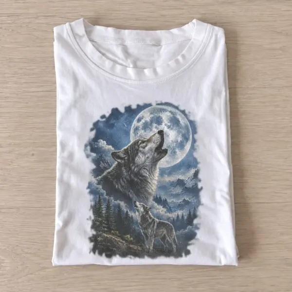 Howling moon wolf t shirt white20howling moon wolf.webp