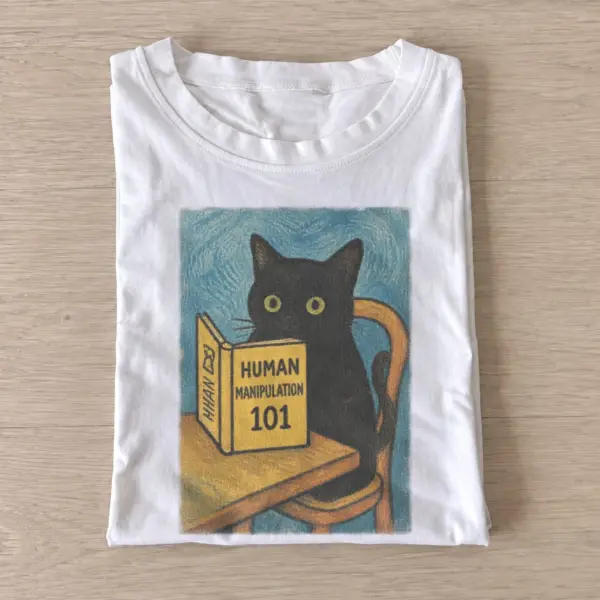 Human manipulation 101 cat t shirt white20human manipulation cat.webp