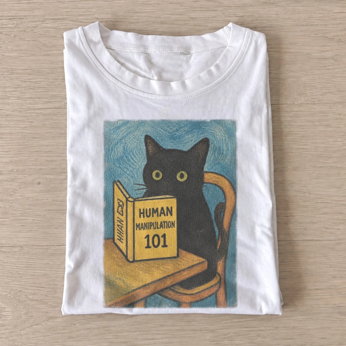Human manipulation 101 cat t shirt white20human manipulation cat.webp