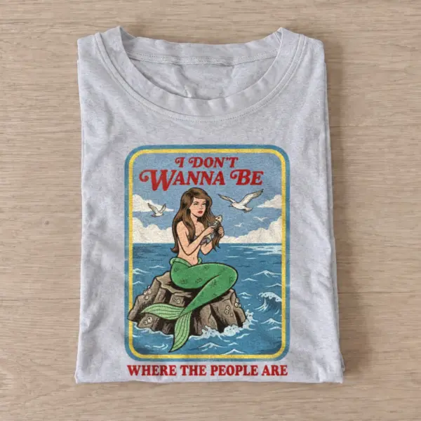 I dont wanna be where the people are mermaid t shirt gray20leave me mermaid.webp