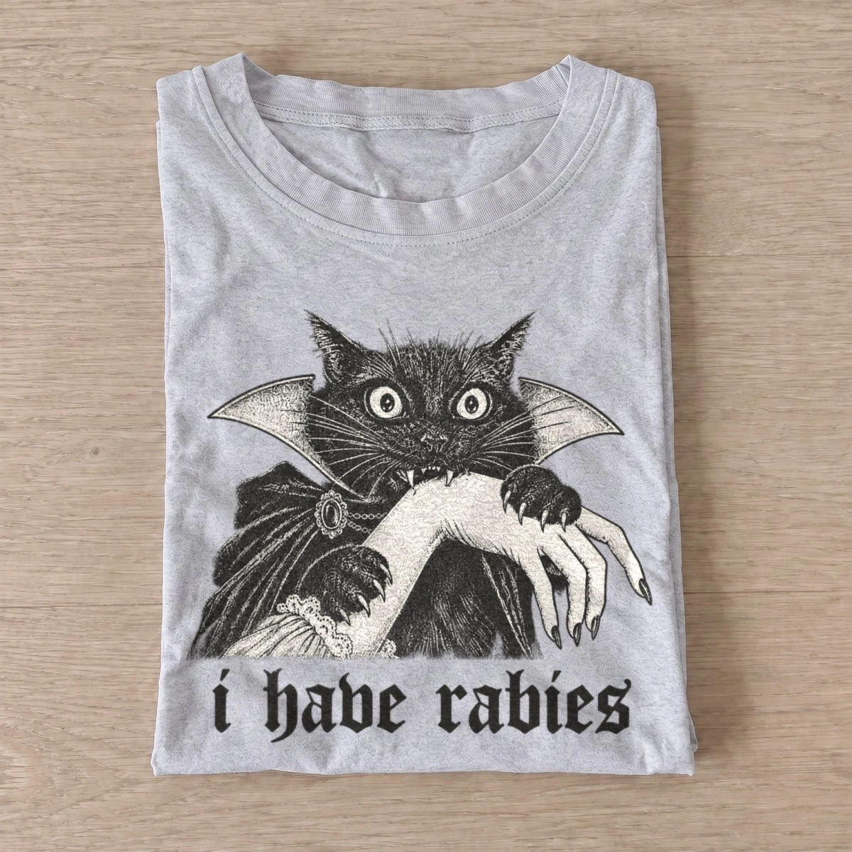 I have rabies vampire cat t shirt gray20rabid vampire cat.webp
