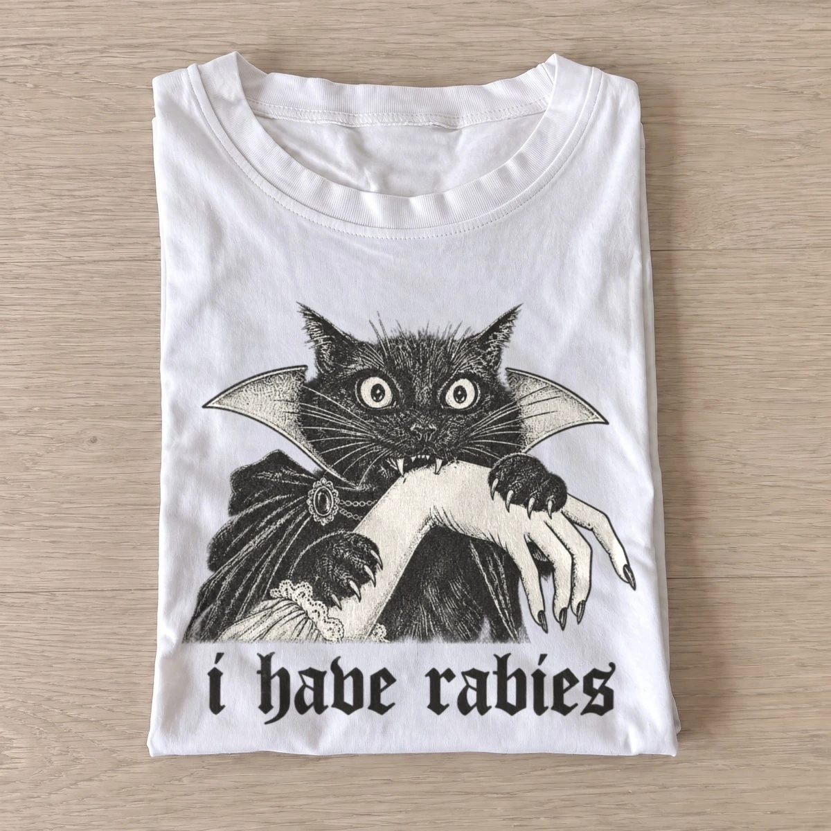 I have rabies vampire cat t shirt white20rabid vampire cat.webp