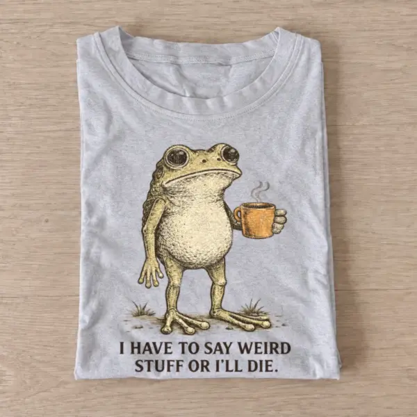 I have to say weird stuff frog t shirt gray20weird talk frog.webp