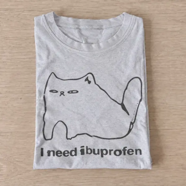 I need ibuprofen cat graphic t shirt gray20need ibuprofen cat.webp