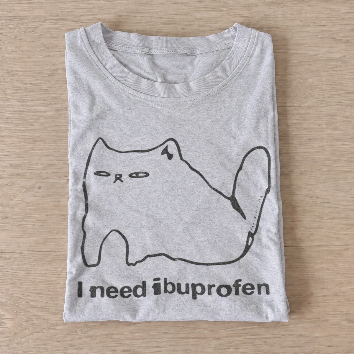 I need ibuprofen cat graphic t shirt gray20need ibuprofen cat.webp