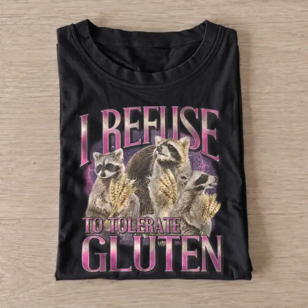 I refuse to tolerate gluten raccoons t shirt black20anti gluten raccoons.webp