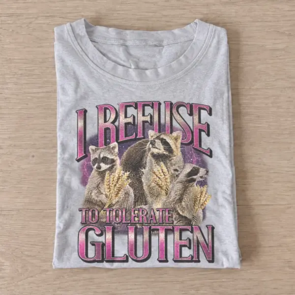 I refuse to tolerate gluten raccoons t shirt gray20anti gluten raccoons.webp
