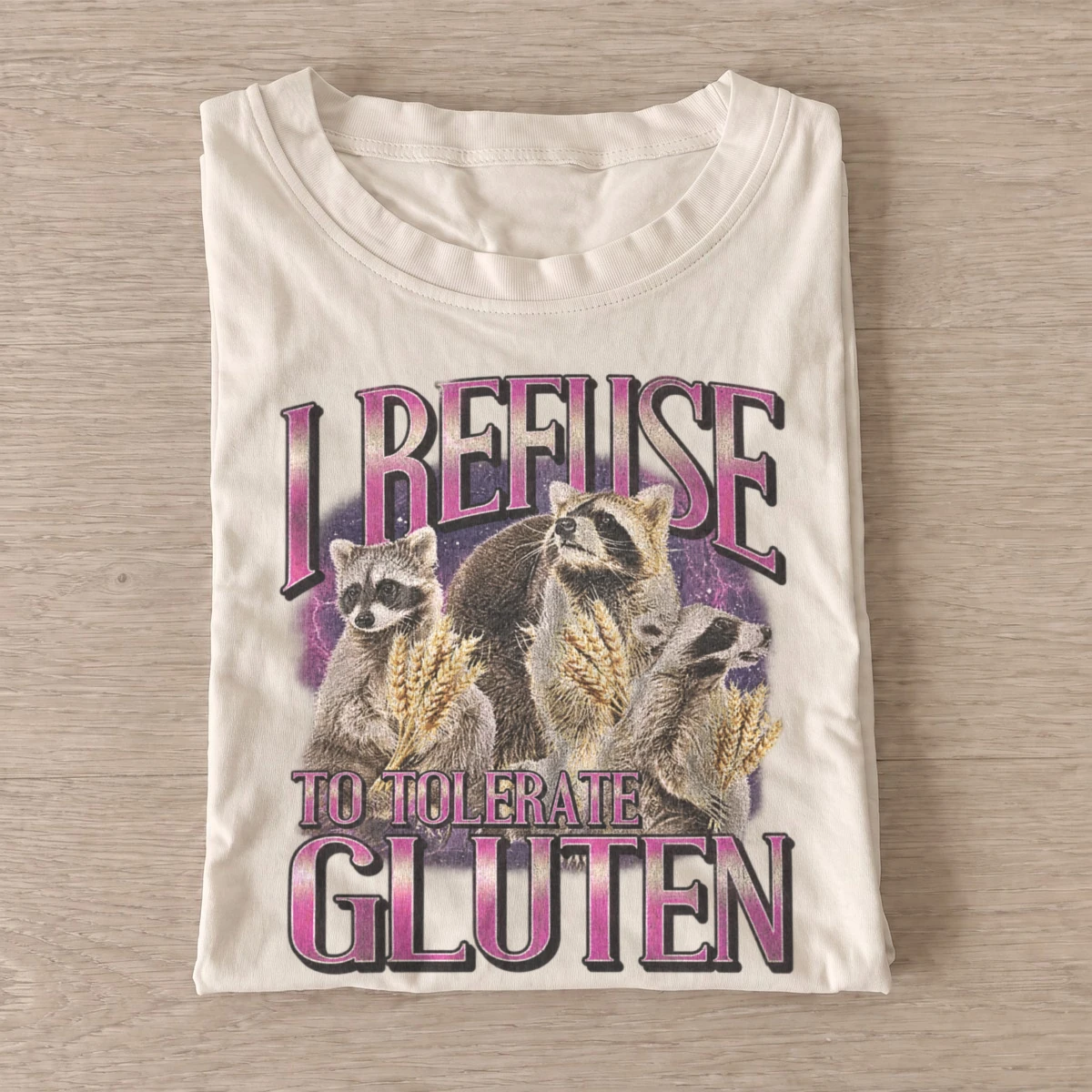 I refuse to tolerate gluten raccoons t shirt sand20anti gluten raccoons.webp