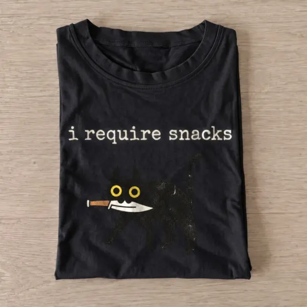 I require snacks cat t shirt black20snack demand cat.webp
