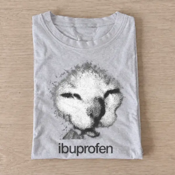 Ibuprofen cat graphic t shirt gray20ibuprofen cat.webp