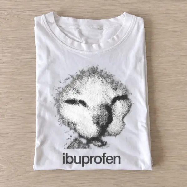 Ibuprofen cat graphic t shirt white20ibuprofen cat.webp