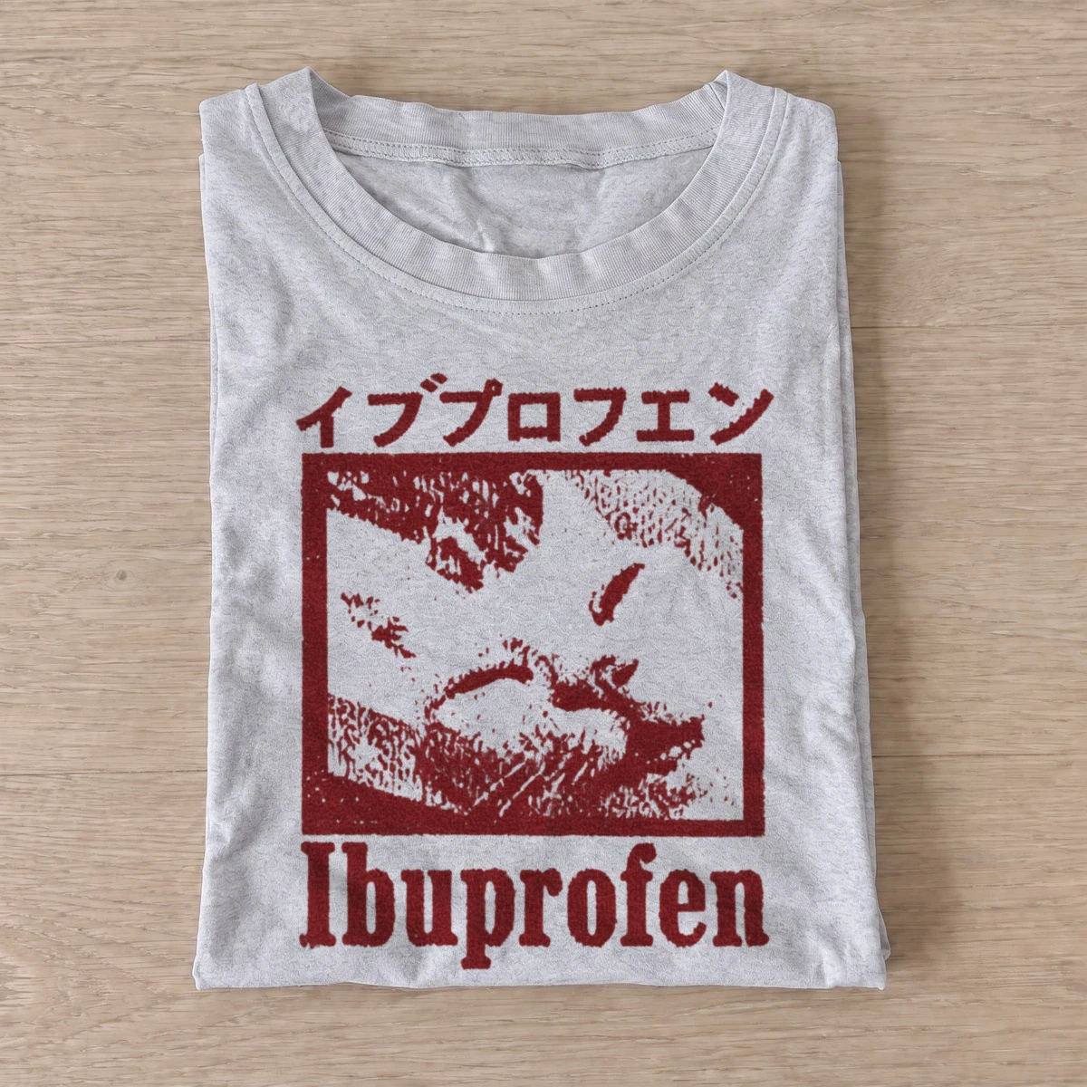 Ibuprofen cat portrait graphic t shirt gray20ibuprofen cat portrait.webp