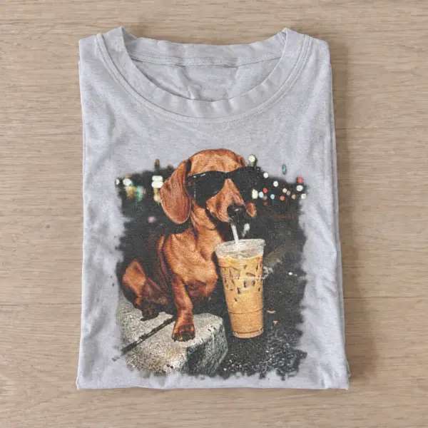 Iced coffee dachshund t shirt gray20iced coffee dachshund.webp