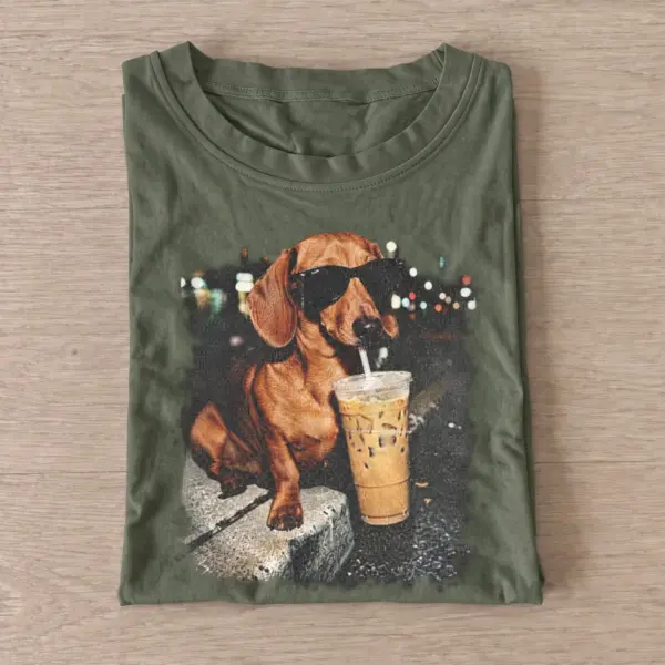 Iced coffee dachshund t shirt olive20iced coffee dachshund.webp