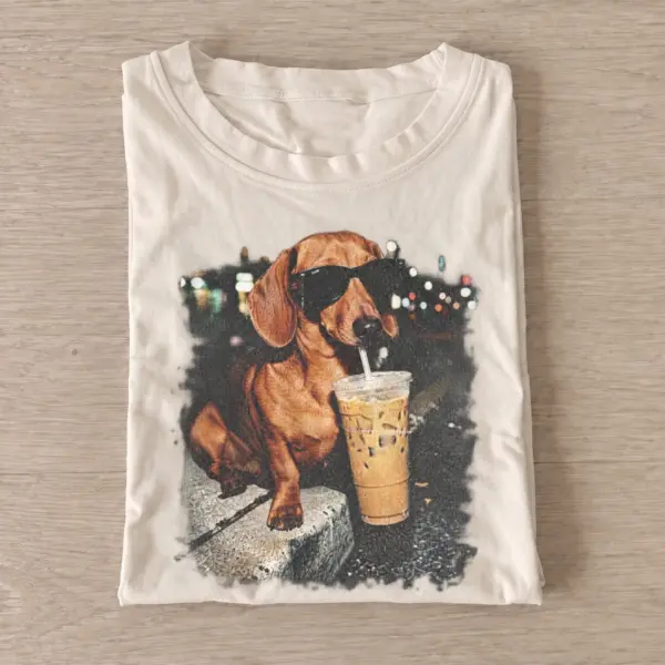 Iced coffee dachshund t shirt sand20iced coffee dachshund.webp