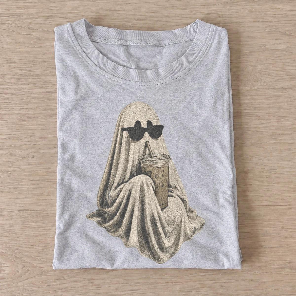 Iced coffee ghost t shirt gray20iced coffee ghost.webp