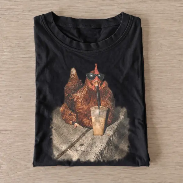 Iced coffee hen graphic t shirt black20iced coffee hen.webp