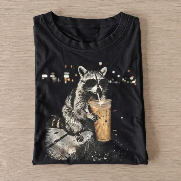 Iced coffee raccoon t shirt black20iced coffee raccoon.webp
