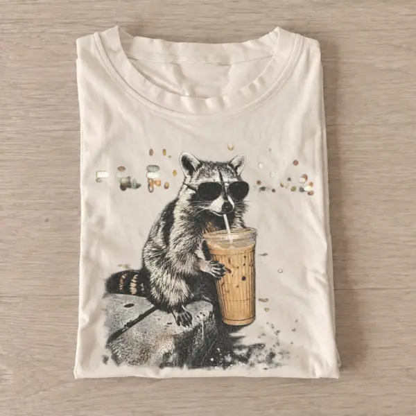 Iced coffee raccoon t shirt sand20iced coffee raccoon.webp